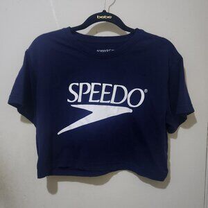 Speedo Crop Top Navy/White Size Small
